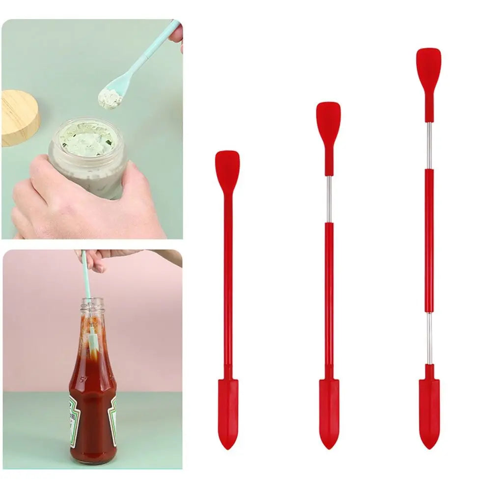 Cosmetic Beauty Tools Oil Brush Face Mask Brush Makeup Brushes Deep Bottle Scraper Silicone Telescopic Spatula Cosmetics Spoon