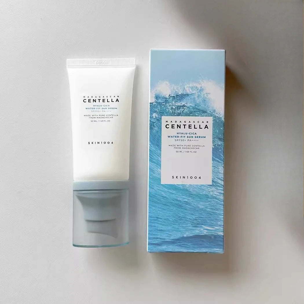 Korean Centella Hyalu-Cica Moisture Cream and Facial Hyalu Cica Water-Fit Sun Serum SPF50 Sunscream Protection Skincare Product