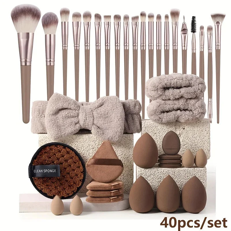 20/40PC makeup tool set large and small beauty sponges for flawless makeup application and removal of makeup full set of tools