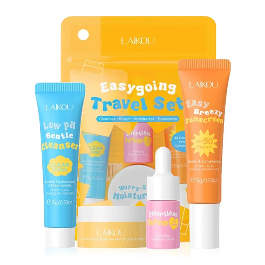 4pcs/set LAIKOU Skin Care Sets Facial Cleanser Serum Face Cream Facial Sunscreen Anti-Aging Whitening Creams Facial Skin Care
