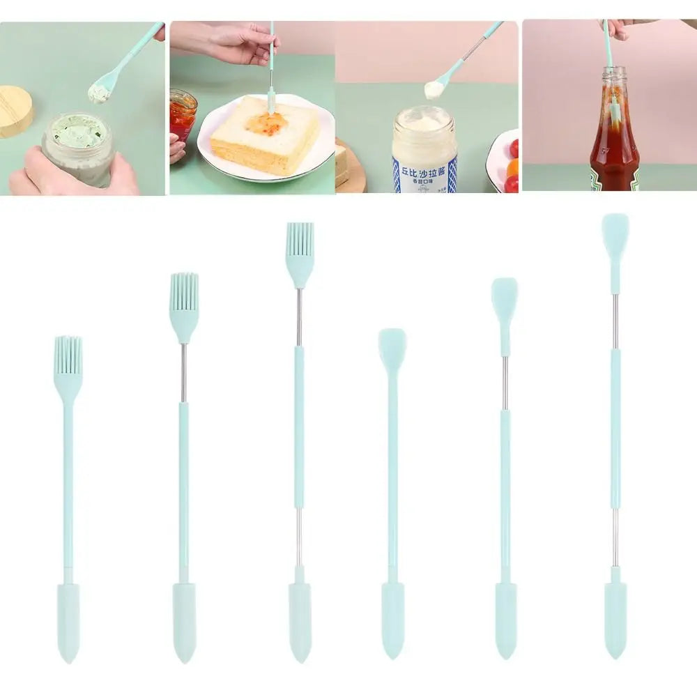 Cosmetic Beauty Tools Oil Brush Face Mask Brush Makeup Brushes Deep Bottle Scraper Silicone Telescopic Spatula Cosmetics Spoon