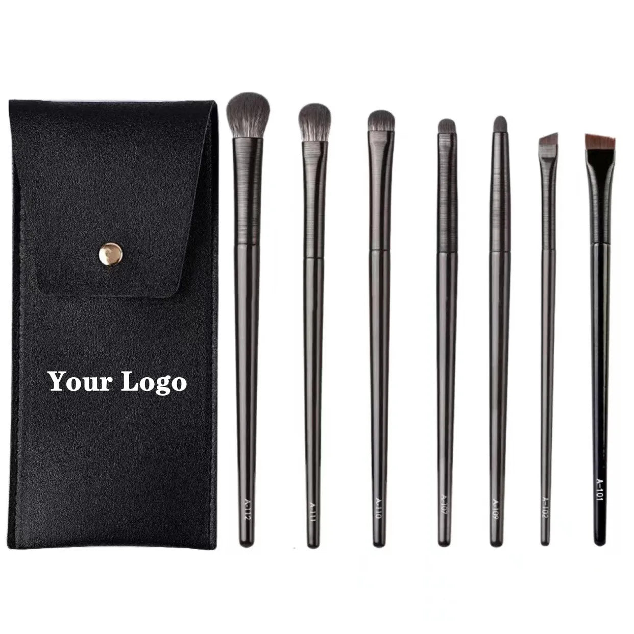 EYE Makeup Brushes Private Label Eye Shadow Eyeliner Eyebrow Brush Make Up Set Black Bag Portable Beauty Tools Wholesale 10sets