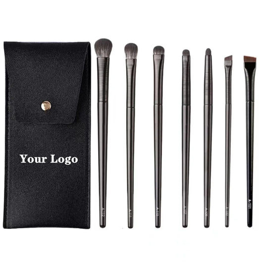 EYE Makeup Brushes Private Label Eye Shadow Eyeliner Eyebrow Brush Make Up Set Black Bag Portable Beauty Tools Wholesale 10sets